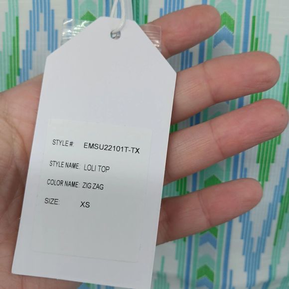 NWT/Bag Emily McCarthy Loli Top Blouse SZ XS Zig Zag Pattern Buttons $180 MSRP - Picture 5 of 14